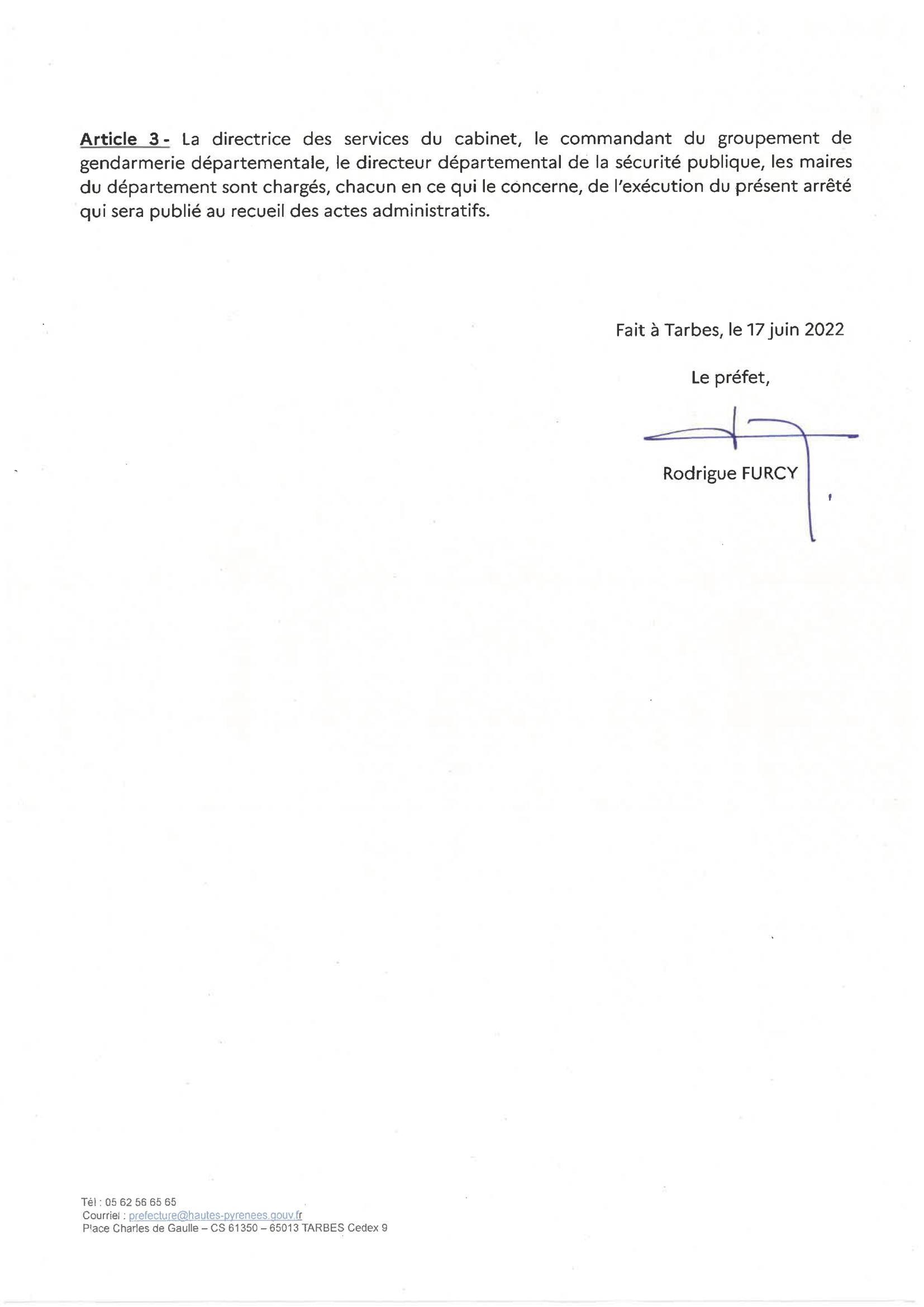 arrête préfectoral canicule