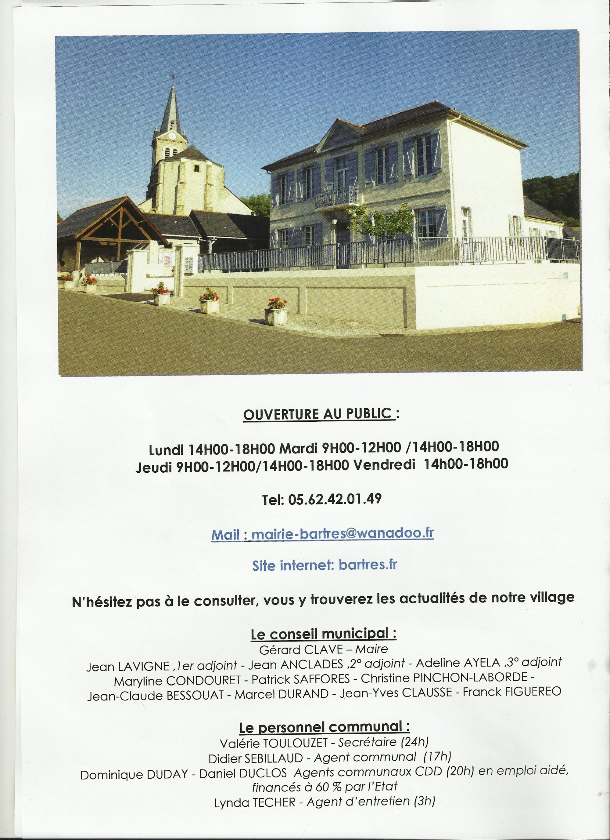 Bartrès: Information Communale : Vœux, Travaux, Animations...