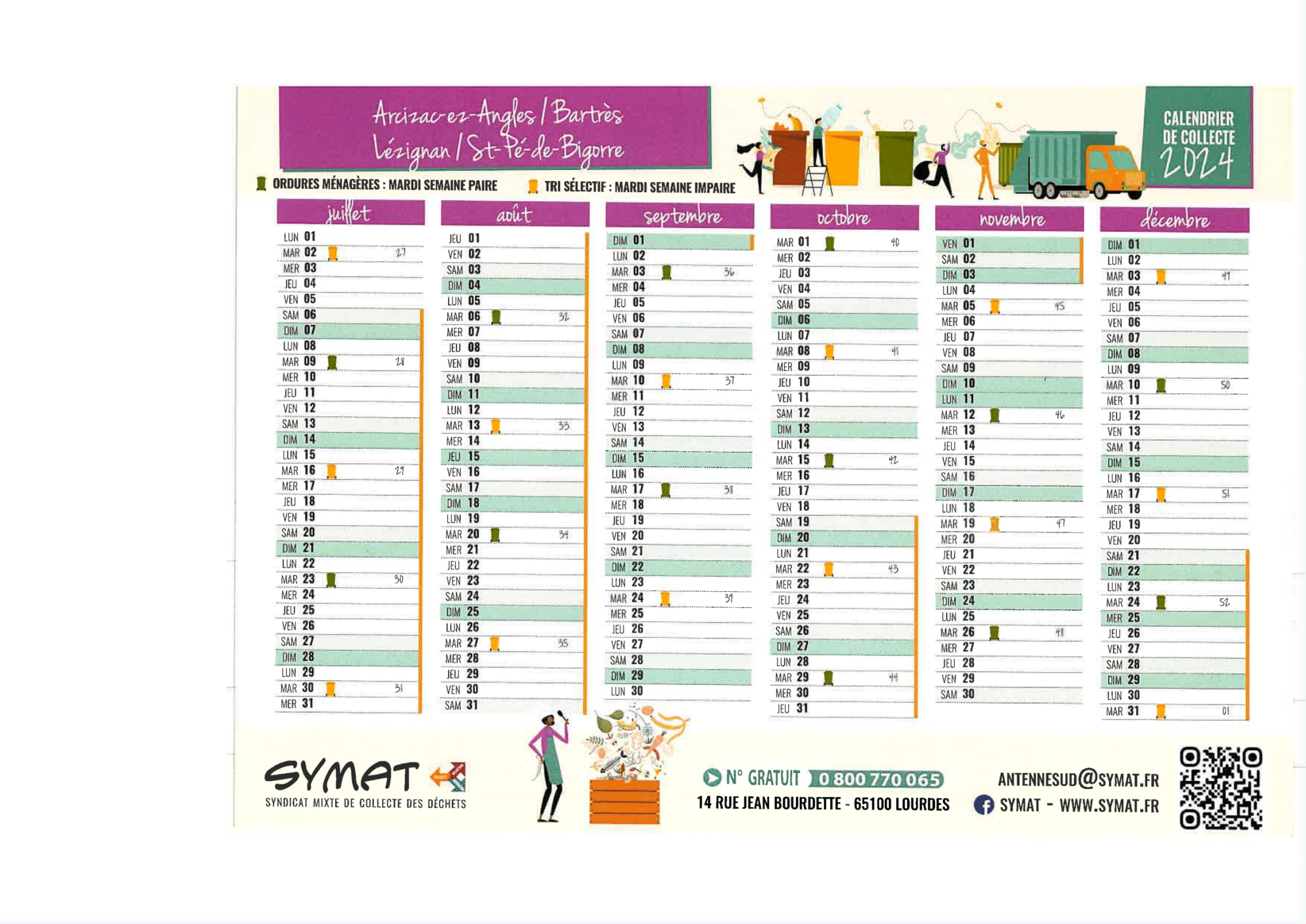 calendrier 2024 SYMAT